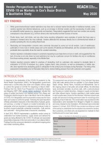Vendor perspective on the impact of COVID-19 on markets in Cox's Bazar District, Bangladesh