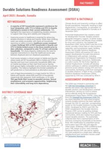 REACH Somalia - Durable Solutions Readiness Assessment (DSRA) Factsheet - Banadir District (2025-04-06 - 2025-04-30)