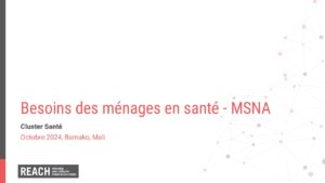 REACH Mali MSNA2024 - Présentation Sectorielle-Santé
