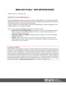 REACH Mali MSNA Note Méthodologique