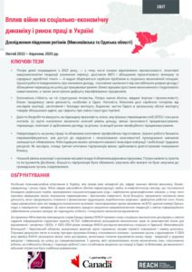 REACH Ukraine Impact of the war on Socioeconomic Dynamic and Labour Market in Ukraine, Report (April 2025), UKR