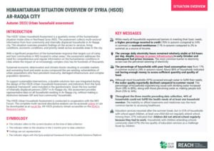 Urban Humanitarian Situation Overview in Raqqa city - Autumn 2023