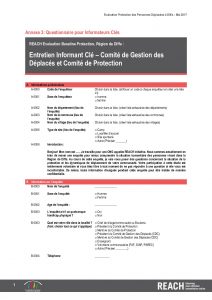 NER_Methodology & Tools_Evaluation Baseline Protection des Populations Déplacées dans la Région de Diffa - Questionnaire Informateurs Clés_March 2017