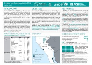 BGD_Factsheet_WASH Hygiene Item Assessment_Upazila Level_July 2019