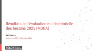 REACH Mali MSNA 2025 Présentation Redevabilité/Genre