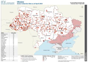 REACH, Ukraine, IDP Collective Site Monitoring, Map, Active Sites, April 2025