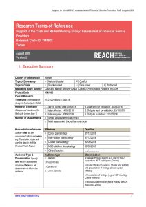CMWG Assessment of Financial Service Providers Terms of Reference