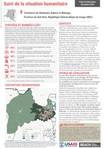 RDC Suivi de la Situation Humanitaire Kabare Shabunda et Walungu Sud-Kivu Novembre 2023