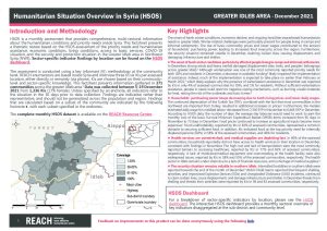 Humanitarian Situation Overview in Greater Idleb – December 2021