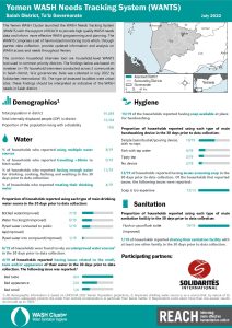 REACH YEM Factsheet WASH WANTS Common HHs Salah District July 2022