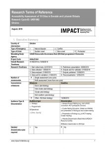 UKR Accessibility Assessment - Terms of Reference, August 2019