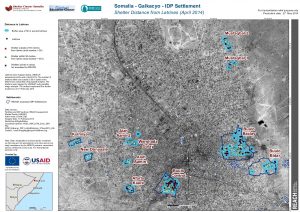 SOM_Map_Distance to Latrines in Galkacyo IDP Settlements_April 2014_A3