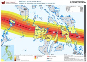 PHL- Distance From Typhoon Path and Population Density - 12 November 2013
