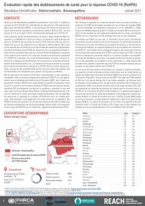 Évaluation rapide des établissements de santé pour la réponse COVID-19 (RaHFA) à Bocaranga/Koui, République Centrafricaine – Janvier 2021