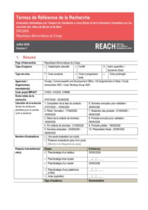 REACH - RDC - Termes de référence - Évaluation de l’impact de l’épidémie d’Ebola et de la fermeture des frontières sur les marchés de Bunia et de Beni (août 2026)