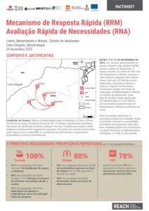 REACH Moçambique RRM Avaliação Rápida de Necessidades - Lutete, Matambalale e Miteda - Distrito de Muidumbe (20/11/2025)