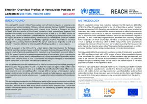 Profiles of Venezuelan PoCs in Boa Vista, Brazil - July 2019