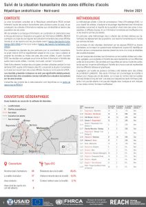 Evaluation multisectorielle dans les zones difficiles d'accès, Nord-ouest, RCA - Février 2021