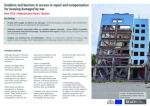 REACH Ukraine - Barriers to Compensation and Repair - Mykolaiv - (May 2025)