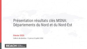 REACH Haiti Evaluation Multisectorielle des Besoins (MSNA) Résultats Nord et Nord-Est Juillet 2024