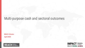 REACH Ukraine Multi-Purpose Cash Assistance and Sectoral Outcomes Assessment Presentation