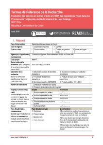 Termes de référence Evaluation conjointe Abris EHA au Tanganyika, Haut Lomami et Haut Katanga