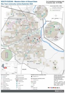 REACH SSD Wau Town community centers map Oct 2024