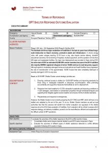 OPT_Terms of Reference_Shelter Response Outcome Evaluation_January 2017
