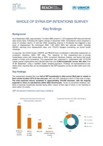 REACH Syria IDP Movement Intentions (WoS) Key Findings September 2025