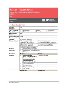 REACH Iraq Terms of Reference Informal Sites Profiling & Movement Intentions Assessment February 2023