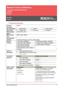 REACH Ukraine – 2026 Humanitarian Situation Monitoring – Terms of Reference (May 2026)