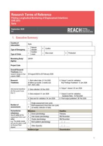 REACH Syria Longitudinal Monitoring of Intentions, TOR