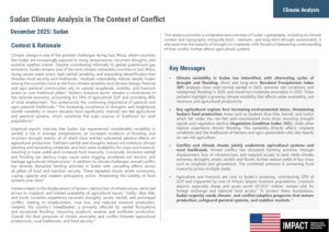 Sudan - Climate Analysis in the Context of Conflict