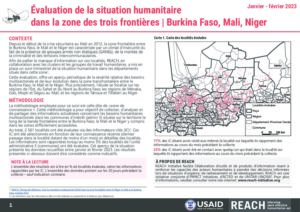 REACH HSM 3F - Burkina Faso, Mali, Niger - janvier/février 2023
