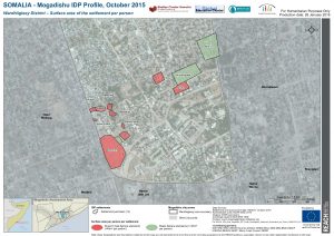 REACH SOM Map Mogadishu IDP Profile Wardhiigleey Settlement Surfacearea per Person 05NOV2015 A3