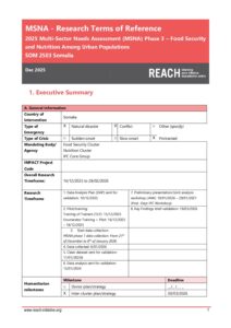 REACH Somalia MSNA FS&N TOR 2025