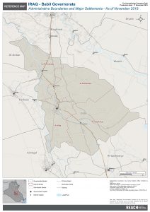 Iraq Reference Map Babil Administrative Boundaries A1 – November 2019