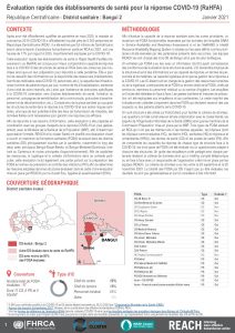 Évaluation rapide des établissements de santé pour la réponse COVID-19 (RaHFA) à Bangui 2, République Centrafricaine – Janvier 2021