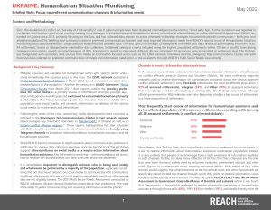 REACH Ukraine AAP Brief Communication Preferences and Information Needs May 2022