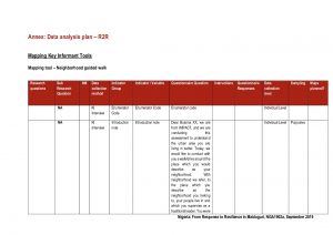 Nigeria R2R Programme Maiduguri Area-based Assessment (Phase 1)- Data Analysis Plan, October 2019