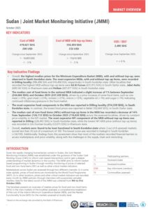 REACH Sudan, JMMI Factsheet, 09-21 October 2025