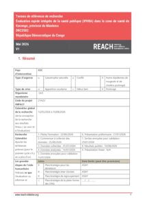 ToRs of Integrated Public Health Rapid Assessment in Kasongo, DRC (Juin 2026)