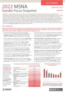2022 MSNA Gender Focus Snapshot, Ukraine, April 2023