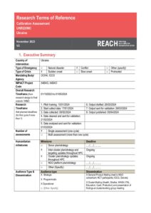 REACH Ukraine Calibration Assessment, Term of Reference (External), November 2023