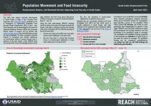 Population Movement and Food Insecurity Factsheet, Assessment of Hard to Reach Areas, South Sudan, April-June 2021