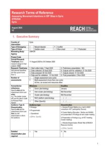 REACH Syria IDP Movement Intentions (WoS) September 2025