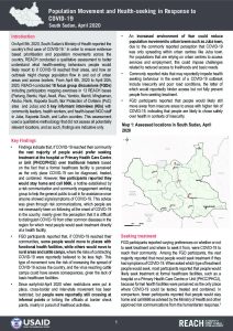 COVID-19 Health-seeking and Population Movement Brief, South Sudan, April 2020