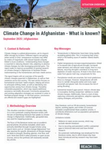 REACH Afghanistan Climate Change Overview, Situation Overview (October 2025)
