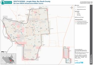 REACH SSD WASH Infrastructure Water Source Map, Bor Town