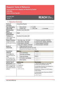 REACH CAR Terms of Reference - Education infrastructure mapping 2020